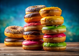 Delicious Stack of Glazed Donuts - Sweet Treat Vertical Photography