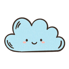 Illustration of Smiling Light Blue Cloud