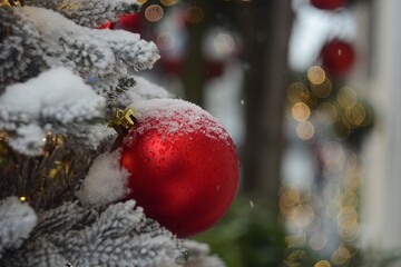 red christmas ball