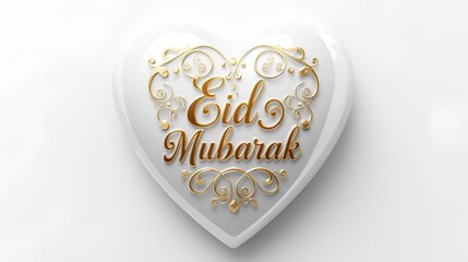 Glossy White Heart in High-Detail Digital Art