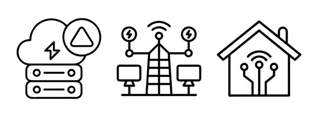 Smart home iot automation cloud computing wireless technology infrastructure vector icon design