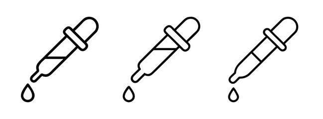Three eyedroppers graphic design for pharmaceutical and chemical applications vector illustration
