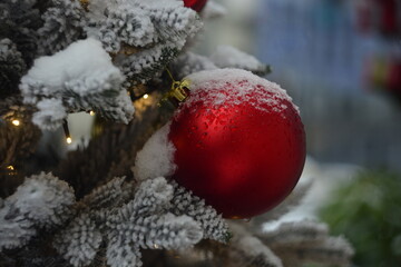 red christmas ball