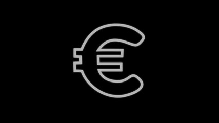 Animated  Euro Currency Symbol Outline - Powered by Adobe