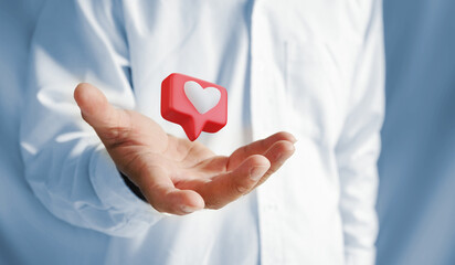 Hand Holding Social Media Like Notifications