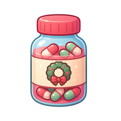 Christmas pill bottle