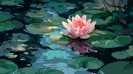 pink water lily in lake