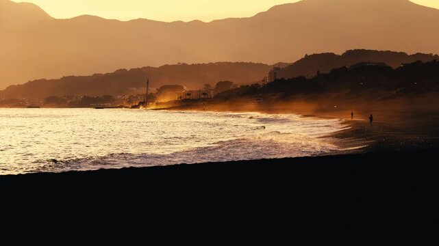夕暮れの大磯　照ヶ崎海岸　神奈川県大磯