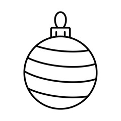 An illustration of a black Christmas tree ball icon on a white background