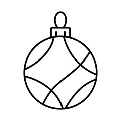 An illustration of a black Christmas tree ball icon on a white background