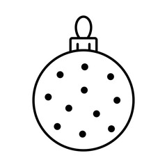 An illustration of a black Christmas tree ball icon on a white background
