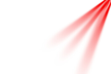 Red spotlight beam isolated on transparent background