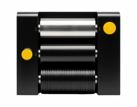 Industrial Roller Press Machine with Yellow Buttons