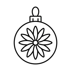 Fototapeta premium An illustration of a black Christmas tree ball icon on a white background