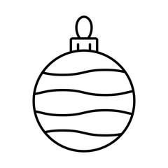 An illustration of a black Christmas tree ball icon on a white background