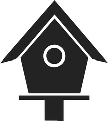 Birdhouse sketch hand drawn icon with simple geometric shapes and bold lines. Vector illustration