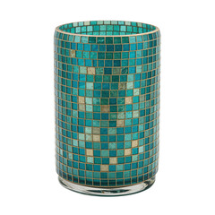 Mosaic Glass Vase Decorative Turquoise Art Piece