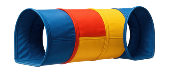 A modular play tunnel with detachable sections for creative outdoor setups.