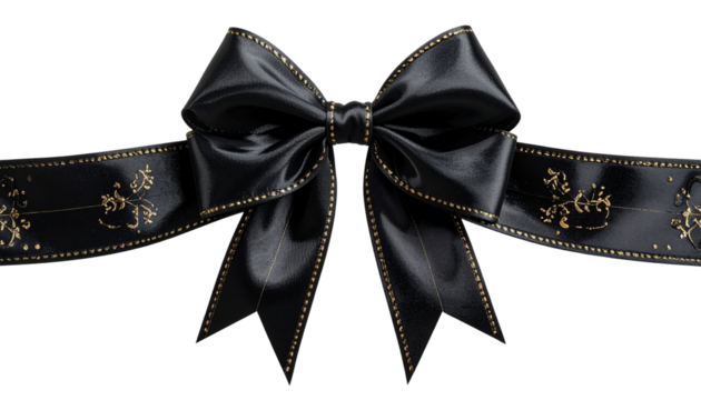 Bow isolated on white background, decorative ribbon bow illustration, gift wrapping and celebration accessory, festive decoration, elegant and colorful design PNG.