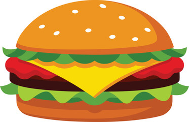 Mouthwatering gourmet cheeseburger vector illustration scalable eps icon for food graphics