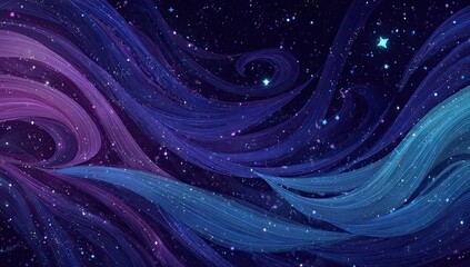 Fototapeta premium Artistic depiction of swirling nebulae and celestial bodies within a vast cosmic space