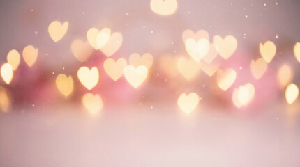 Valentine’s Day soft bokeh heart-light background.