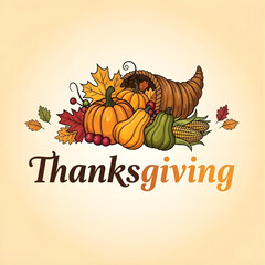 thanksgiving card with pumpkin vector design