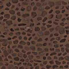Seamless Dark Brown Stone Pavement Surface Texture Detailed Background
