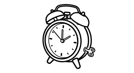 Wake up with this classic alarm clock illustration, perfect for back to school projects, time management tools, and retro design elements