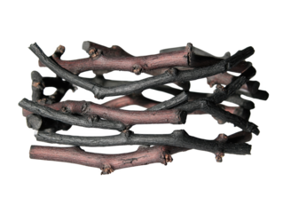 Intricate Bracelet Made of Twisted Branches and Twigs Showcasing Natural Wood Textures and Earthy Tones in a Unique Fashion Accessory Design isolated on transparent background 