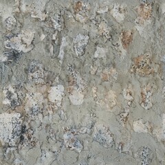 Distressed Rough Stone Wall with Visible Concrete Texture Background Material