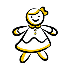vector clip art doll on white background for web and graphic design
