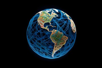 Abstract Earth Globe with Network Connections