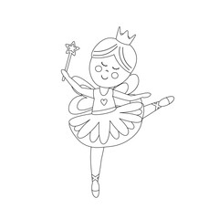 Adorable Ballerina Girl Coloring Page – Sweet Dancer in Easy Line Art, Kids Printable Coloring Sheet for Preschool, Kindergarten, Art Lessons and Home Activities