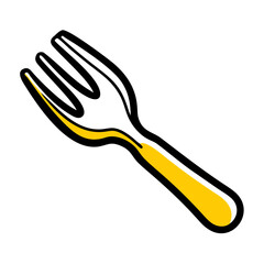 vector clip art fork on white background for web and graphic design
