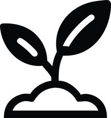 Vector icon of a seedling or sprout. 