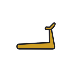 Treadmill icon logo flat vector design