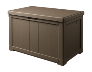 Spacious storage box for outdoor use, made from durable polypropylene with a sturdy lid.