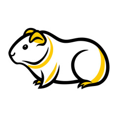 vector clip art guinea pig on white background for web and graphic design