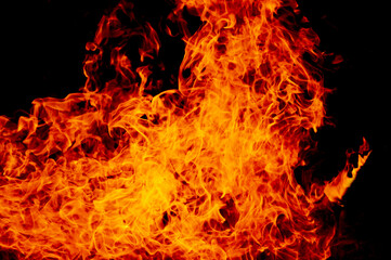 yellow, orange and red Fire flame isolated on background