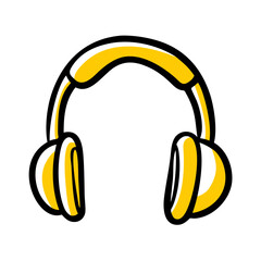 vector clip art headphones on white background for web and graphic design