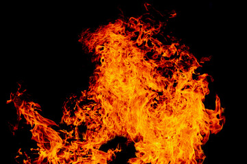 yellow, orange and red Fire flame isolated on background