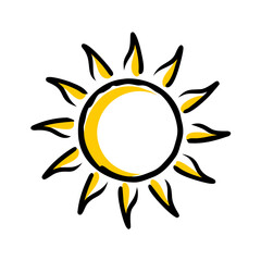 vector clip art sun icon on white background for web and graphic design