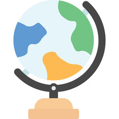 Colorful Globe Icon With Abstract Continents On A Transparent Background Representing Global Concepts And Worldwide Information