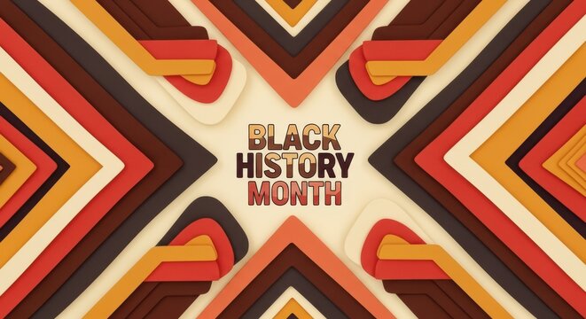 Black history month abstract background with geometric shapes and text