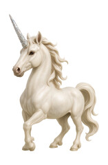 Fototapeta premium A magical unicorn pond statue with a sparkling horn, ideal for a fairy-tale garden.