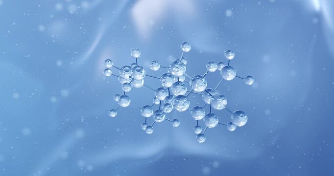 Fluasterone rotating molecular structure, 3d model of g6pd inhibitor
