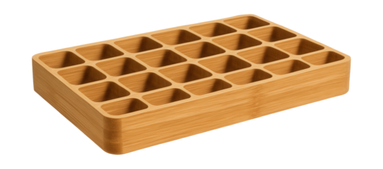 Stylish bamboo seedling tray, perfect for contemporary apartments with natural decor.
