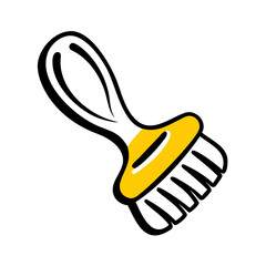 vector clip art hairbrush on white background for web and graphic design