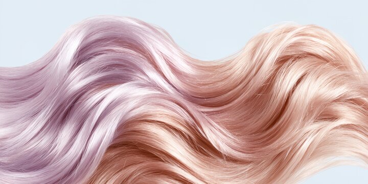 Two long, curly, blonde hair strands